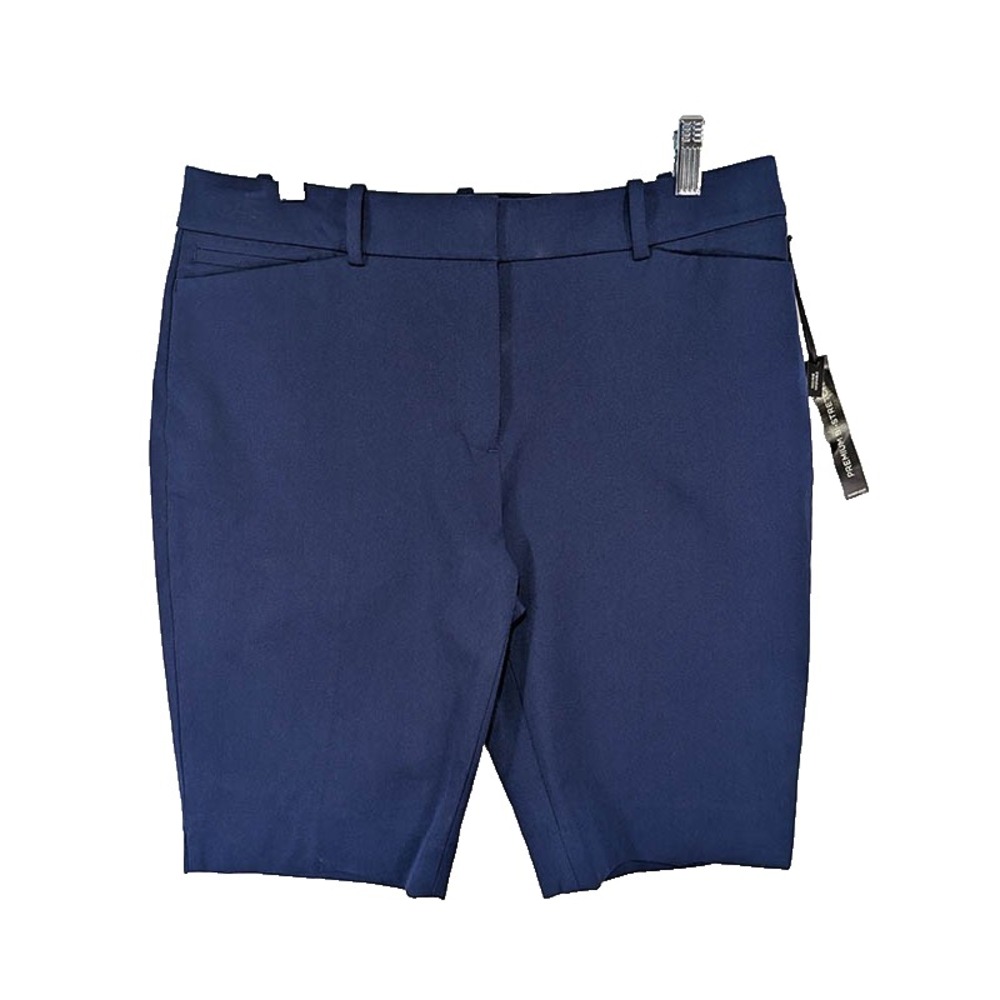 NWT White House Black Market Bermuda Shorts Womens 10 Navy Preppy Resort Classic